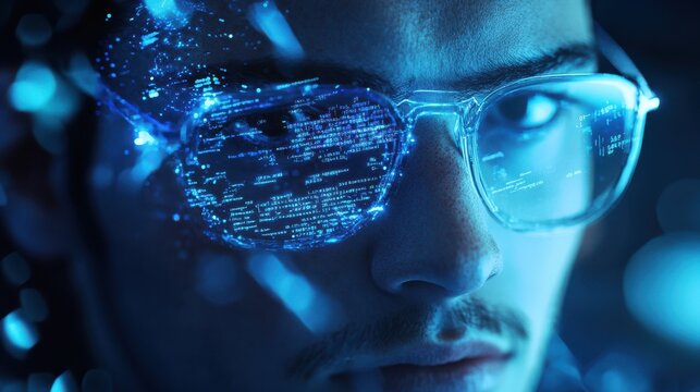 Software development, digital technology concept. Software developer, coding web banner or background.