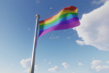 Colorful Flags Fluttered on Poles