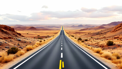 Infinite road realistic illustration