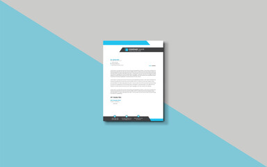 Corporate and creative letterhead design with print ready file. 
Creative and minimalist letterhead. Simple realistic design.
Vector letterhead template with clasp and lanyard. 