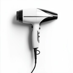 Wall-Mounted Hair Dryer with Adjustable Heat Levels , isolated on a white background , High quality , No blur