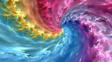 A vibrant abstract swirl of colors, evoking a sense of movement and energy.
