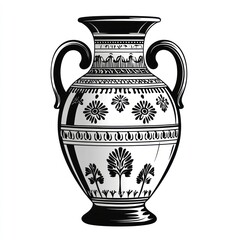 Ornate Ancient Greek Style Amphoric Vase Design