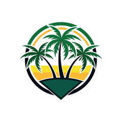 palm tree logo vector icon