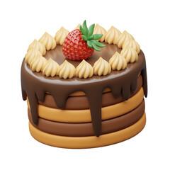 Cake 3d illustration