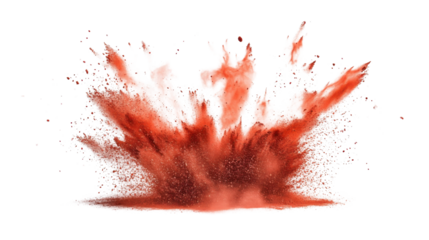 Explosion of sand and smoke, transparent background