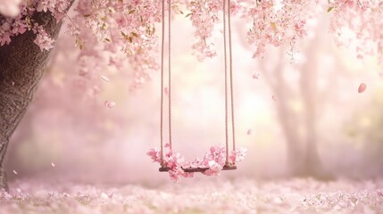 Newborn baby girl photography floral digital backdrop tree swing