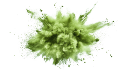 Explosion of sand and smoke, transparent background