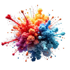 Colorful splash of water droplets