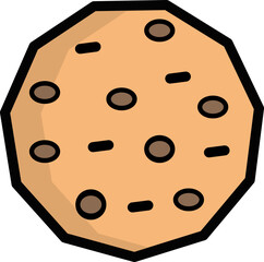 Fototapeta premium Cartoon Illustration of a Chocolate Chip Cookie