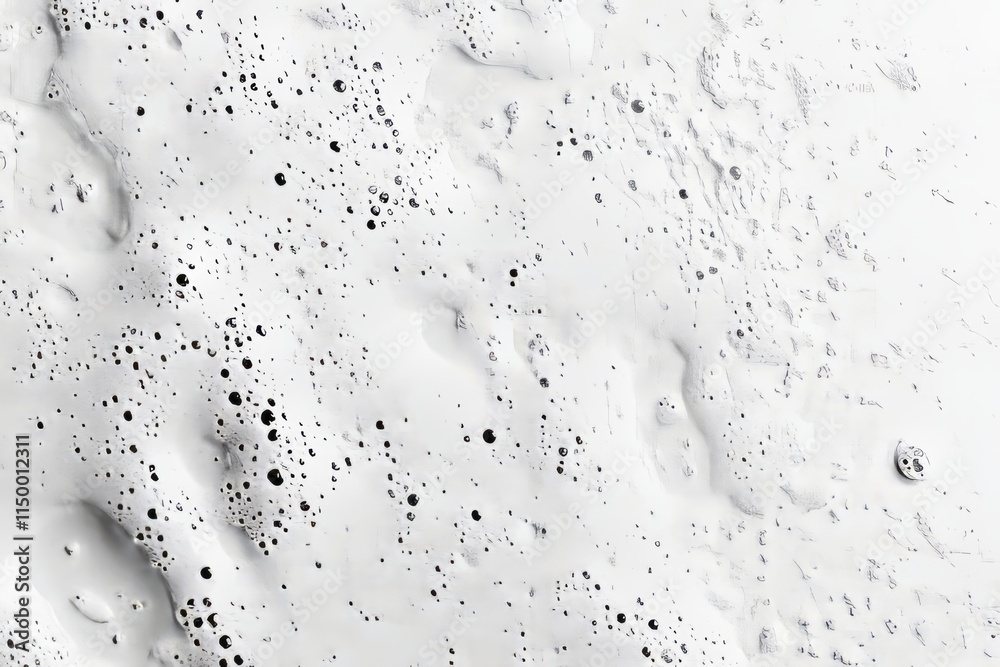 Poster smooth frozen water surface displaying small air bubbles in intricate patterns during winter's chill
