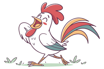 a Rooster vector illustrator with a white background
