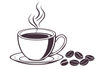 cup of coffee with beans