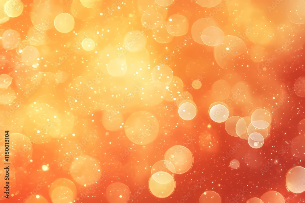 Aufkleber Warm orange light gradients create a soothing texture with soft bokeh effects for a calming atmosphere