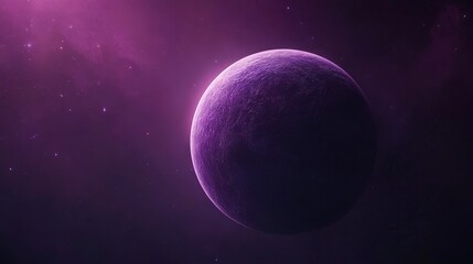 A captivating space scene featuring a purple planet against a starry backdrop, ideal for uses in sci-fi projects, digital art, wallpapers, or educational materials about astronomy,