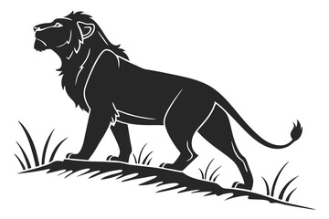 black silhouette of a lion