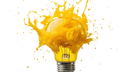 Light bulb explosion, transparent background