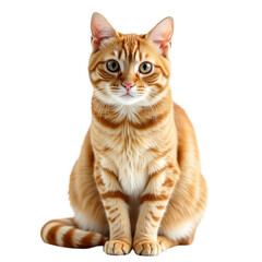 Golden cat with striking green eyes
