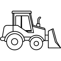 Naklejka premium Simple Bulldozer Outline for Children's Illustration