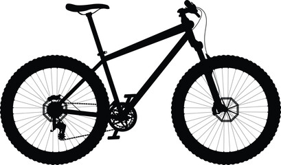 Road bike side view silhouette illustration with detailed part