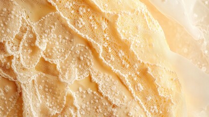 Obraz premium Close-up of creamy, melting, pale-yellow ice cream with textured surface.