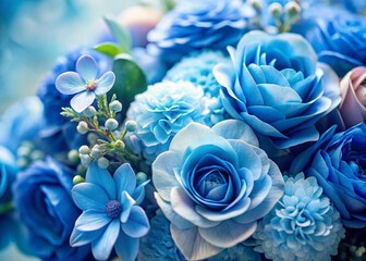 Watercolor Blue Flowers, Floral Decoration, Botanical Art, Nature Photography,  Elegant Design