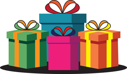 set of colorful boxes