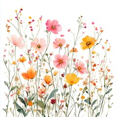 Fototapeta premium Watercolor Flower Clipart