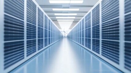 Obraz premium Depict a futuristic sustainable supply chain hub with solar panels and wind turbines