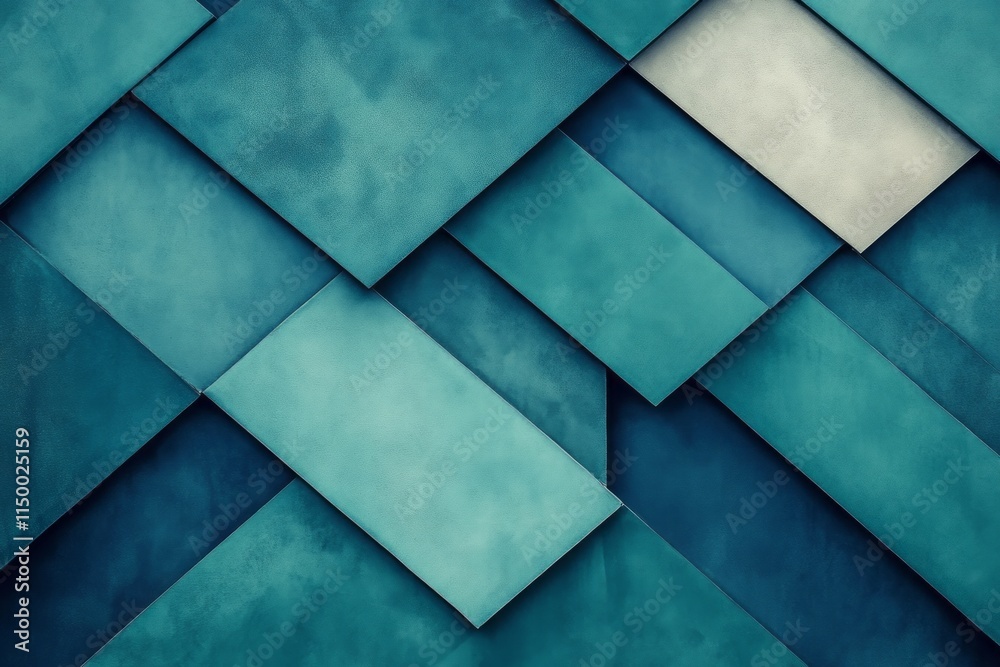 Aufkleber intricate texture featuring teal hues and geometric shapes in a layered design