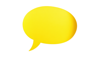 Yellow speech bubble, transparent background