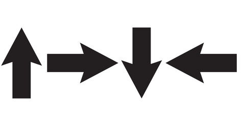 Bold arrow sign collection, set of black arrows icons, isolated on white background - Vector illustration. eps