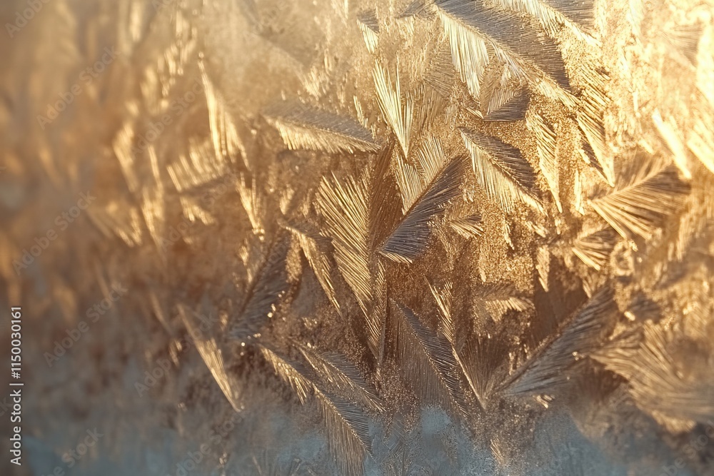 Poster Frosted gold texture with soft muted tones creating an elegant and warm ambiance