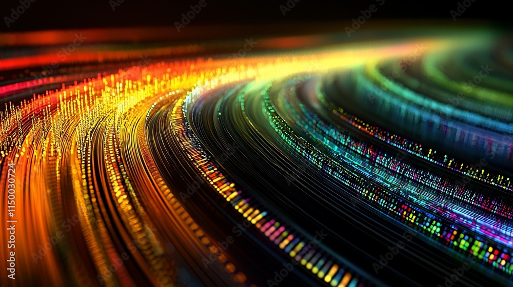 Poster Abstract Colorful Light Trails Data Stream Visualization
