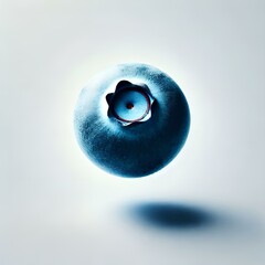 a single isolated blueberry on a white background
