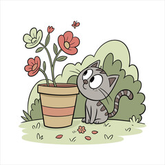 Kitten Sleeping in a Teacup - Sweet Cat Clip art