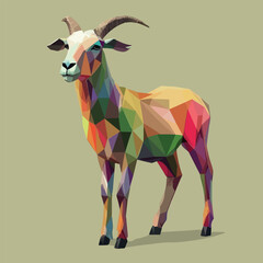 Obraz premium Colorful Low Poly Goat Vector illustration on isolated background