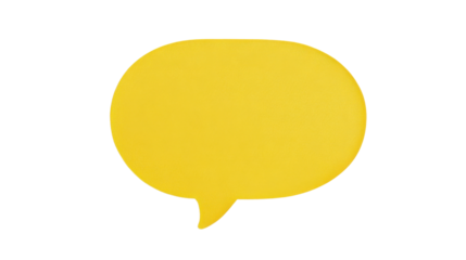 Yellow speech bubble, transparent background