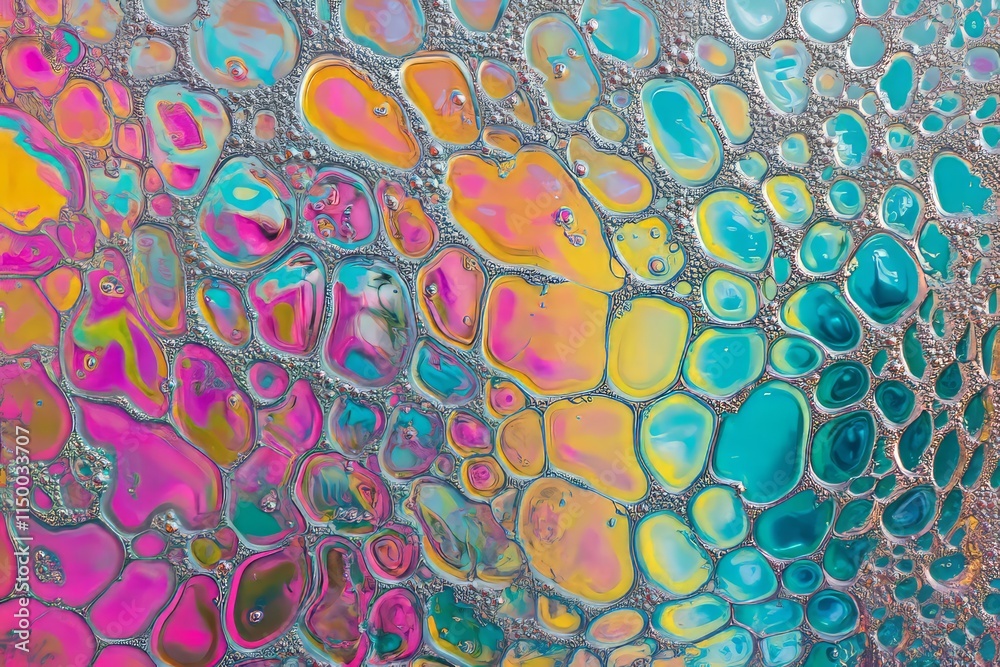 Aufkleber vibrant holographic iridescence texture showcasing a blend of colors and shimmering patterns
