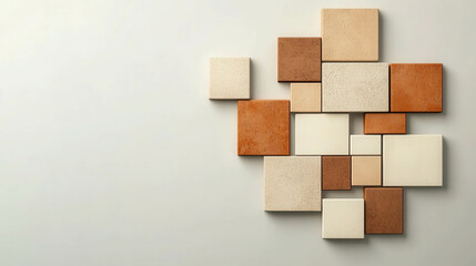 Minimalist Composition Featuring Geometric Squares in Soft Neutral Tones