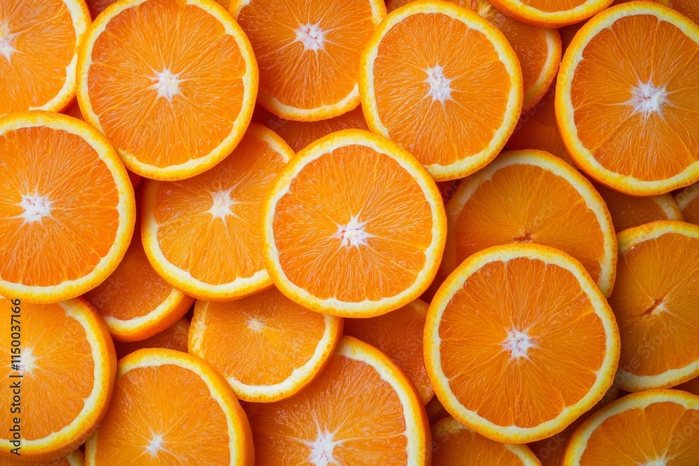 Aufkleber bright orange slices arranged neatly, showcasing vibrant color and texture