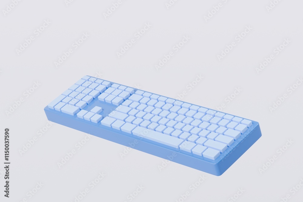 Poster 3d mechanical keyboard icon. computer device equipment concept. keyboard mechanical gaming concept. 