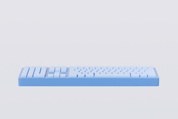 3d Mechanical Keyboard icon. Computer device equipment concept. Keyboard mechanical gaming concept. Minimal Cartoon keyboard computer technology icon isolated on transparent background. 3d render.