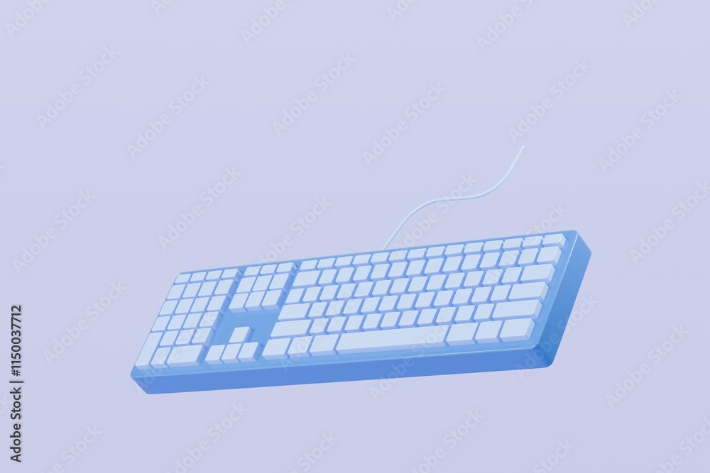 Poster 3d mechanical keyboard icon. computer device equipment concept. keyboard mechanical gaming concept. 