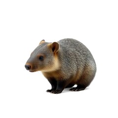 Obraz premium Photo of a wombat, isolated on a white background, wombat Generative AI