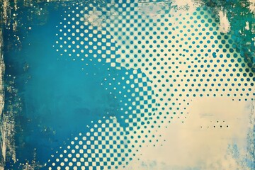 Retro comic book halftone dots texture in blue and white creating a vintage graphic design effect