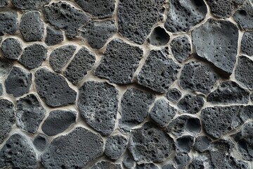 Fototapeta premium Rough volcanic rock texture showcasing porous surfaces and irregular formations from natural geological processes