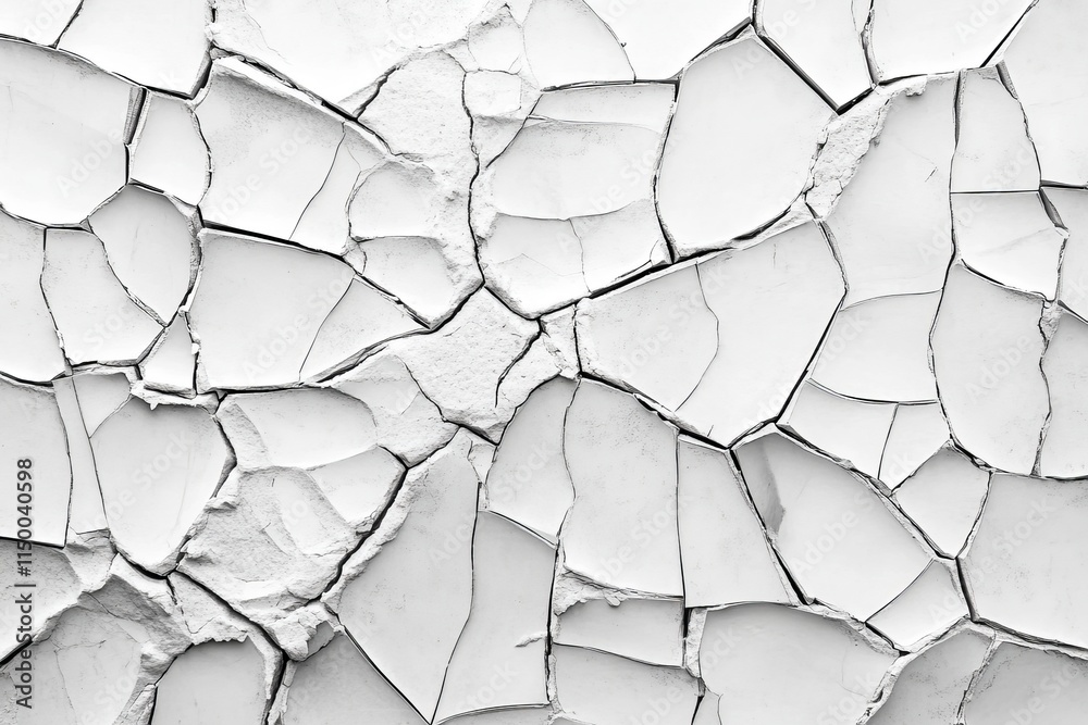 Leinwandbilder shattered tempered glass texture featuring intricate cracks and patterns in a monochromatic style