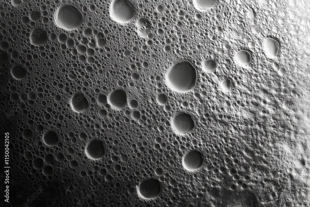 Aufkleber Smooth ice surface texture with small bubbles creating an intriguing pattern during a cold winter day