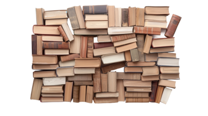 Books on a transparency background creative composition studio setting artistic viewpoint literature concept